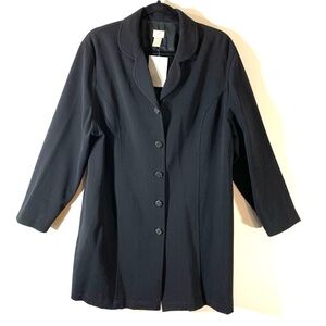 J.Jill Vintage Wool Blend Button Front Black Coat